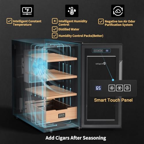 26L Electric Cigar Humidor Cabinet with Spanish Cedar