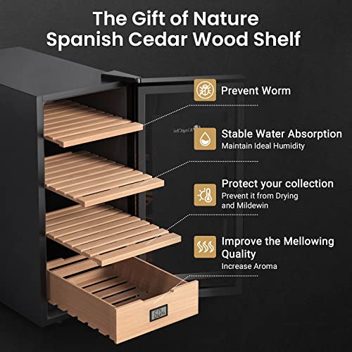 26L Electric Cigar Humidor Cabinet with Spanish Cedar