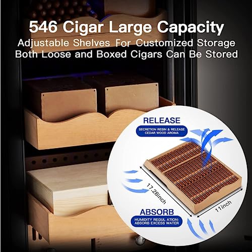 BODEGA Electric Cigar Cooler Humidor, Large Cabinet