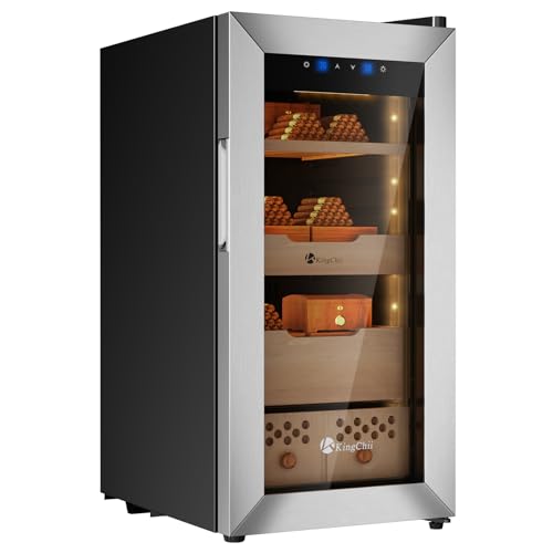 KingChii 50L Electric Cigar Humidor with Spanish Cedar Wood Shelves