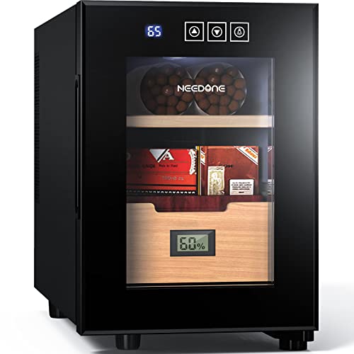 16L Cigar Humidor with Temperature Control, Spanish Cedar Wood