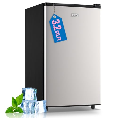 WANAI 3.2 Cu.Ft Mini Fridge with Freezer, Single Door