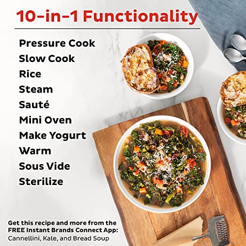 Instant Pot Pro 8QT 10-in-1 Kitchen Appliance, app with 800 recipes