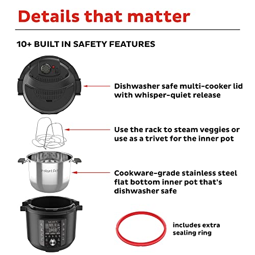 Instant Pot Pro 8QT 10-in-1 Kitchen Appliance, app with 800 recipes