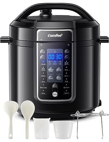 COMFEE' 9-in-1 Electric Pressure Cooker 6 Quarts Black
