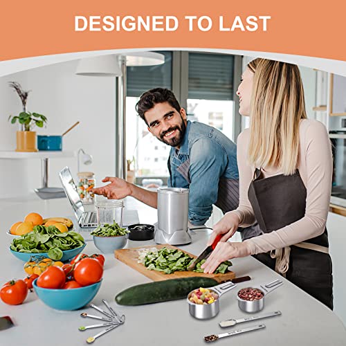 20-Piece Stainless Steel Measuring Cups and Spoons Set