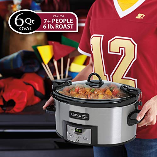 Crock-Pot 6 Quart Programmable Slow Cooker, Stainless Steel