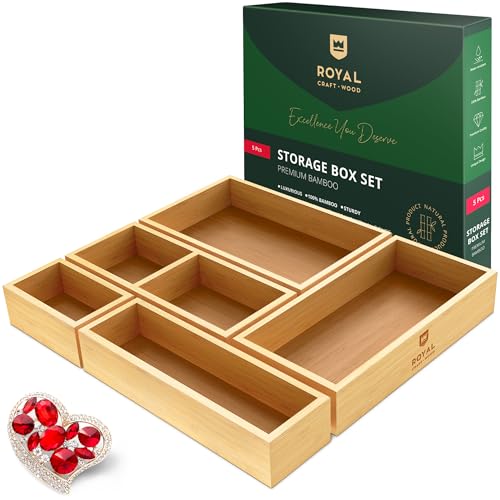 ROYAL CRAFT WOOD Bamboo Drawer Organizer Set (5-pc)