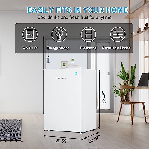 Frestec Small Refrigerator with Freezer, White (4.5 CU')