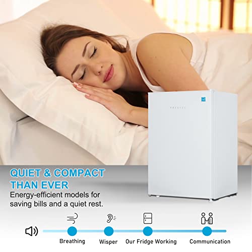 Frestec Small Refrigerator with Freezer, White (4.5 CU')