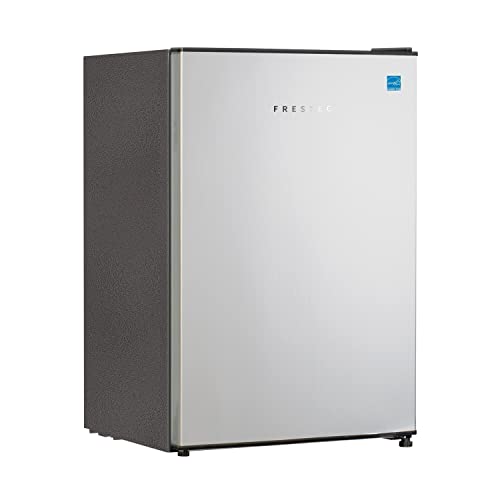 Frestec Mini Refrigerator with Freezer, Stainless Steel