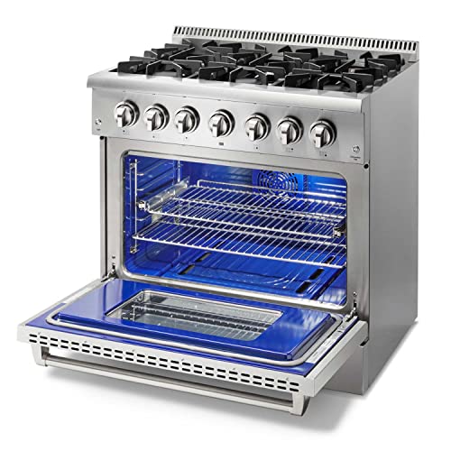 THOR Kitchen 36-Inch Dual Fuel Range in Stainless Steel