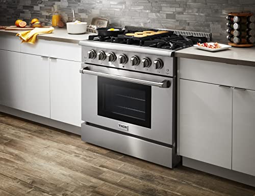 THOR Kitchen 36-Inch Dual Fuel Range in Stainless Steel