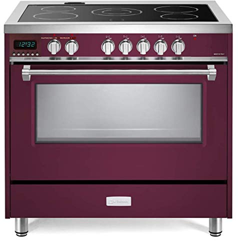 Verona Designer Series Electric Range Oven 36" Burgundy