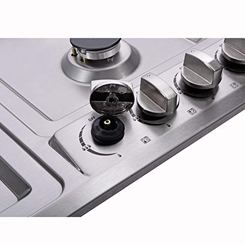 24" Stainless Steel Dual Fuel Gas Cooktop with 4 Sealed Burners