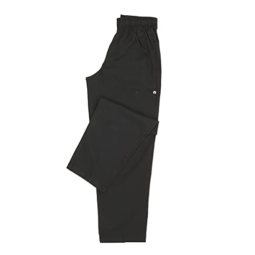 Black Chef Works Men's Essential Baggy Chef Pants, Large