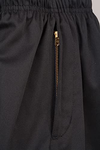 Chef Works Zip-Fly Baggy Chef Pants, Black, X-Large