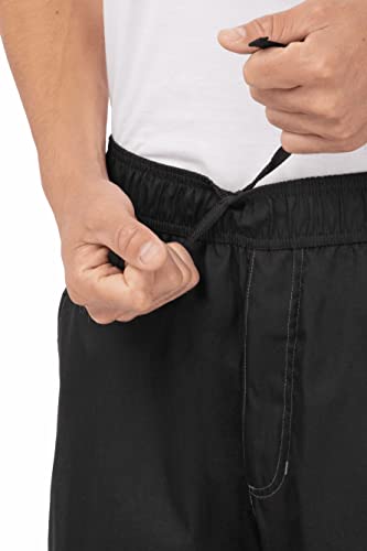 Men's Black Cool Vent Baggy Chef Pants, Medium Size