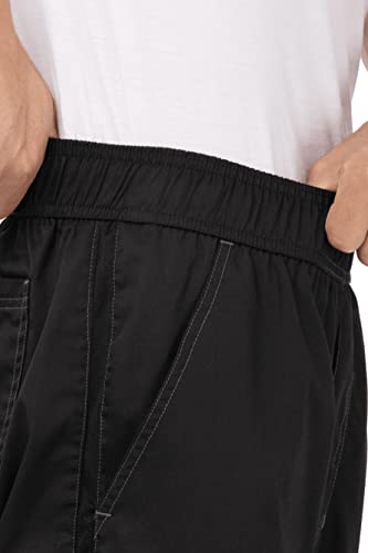 Men's Black Cool Vent Baggy Chef Pants, Medium Size