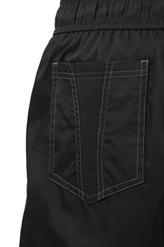 Men's Black Cool Vent Baggy Chef Pants, Medium Size
