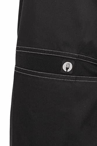 Men's Black Cool Vent Baggy Chef Pants, Medium Size