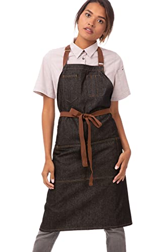 Black Chef Works Memphis Bib Apron, Unisex, One Size