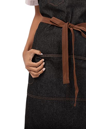 Black Chef Works Memphis Bib Apron, Unisex, One Size