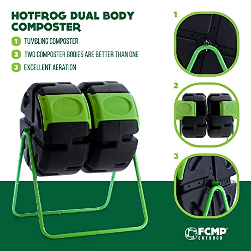 ♻️ FCMP Outdoor HOTFROG 37-Gallon Dual Body Composter – Efficient Composting for Eco-Friendly Living 🌿