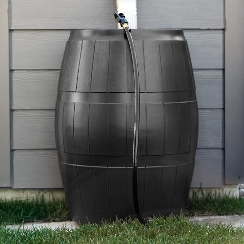 FCMP Outdoor RC4000-BLK 50-Gallon Rain Water Barrel