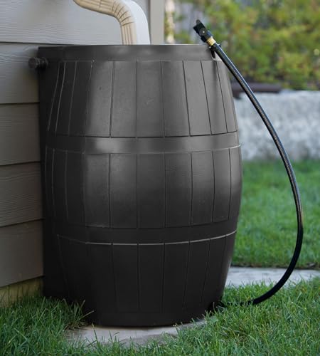 FCMP Outdoor RC4000-BLK 50-Gallon Rain Water Barrel
