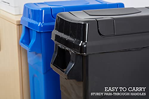 Highboy Swing Lid Waste Container, 23 Gallon, Black