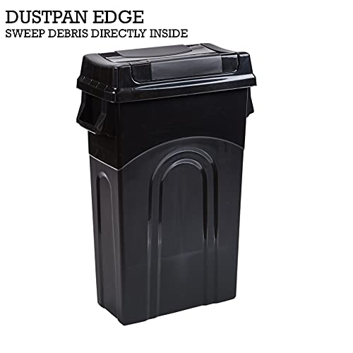 Highboy Swing Lid Waste Container, 23 Gallon, Black