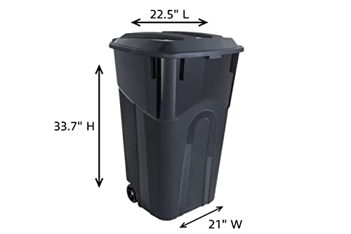2 Pack Wheeled Outdoor Garbage Can with Lock Lid