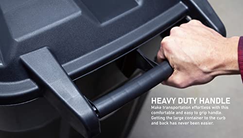 2 Pack Wheeled Outdoor Garbage Can with Lock Lid
