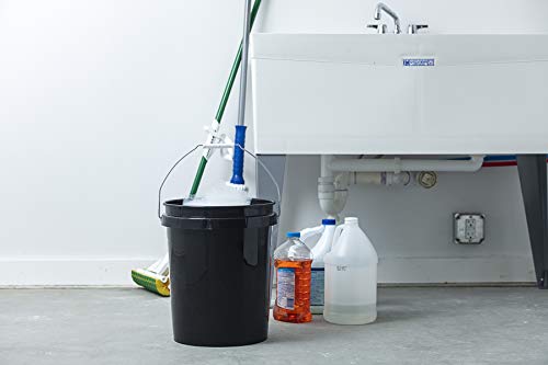 5 Gallon Heavy Duty Plastic Bucket Set, Black
