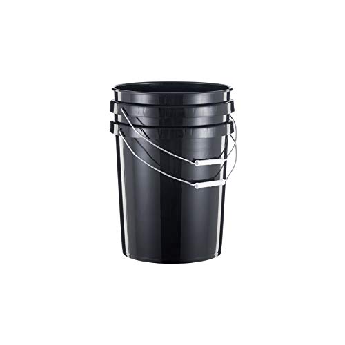 5 Gallon Heavy Duty Plastic Bucket Set, Black