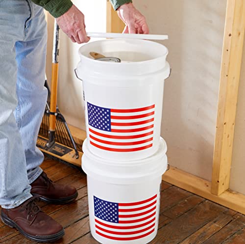 2 Pack 5 Gallon Heavy Duty Plastic Buckets