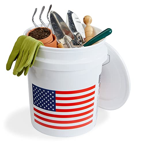 2 Pack 5 Gallon Heavy Duty Plastic Buckets