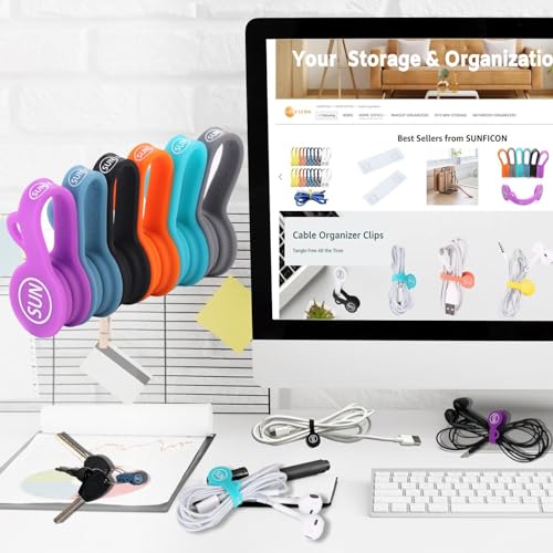 6 Pack Magnetic Cord Organizers Cable Clips Wire Ties