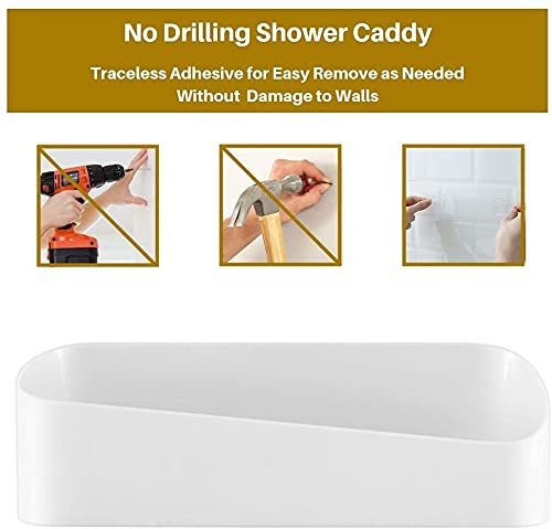SUNFICON Adhesive Shower Caddy Wall Mounted Bathroom Organizer