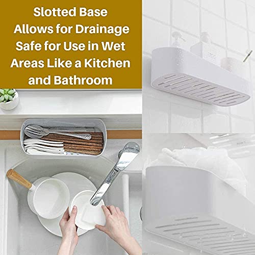 SUNFICON Adhesive Shower Caddy Wall Mounted Bathroom Organizer