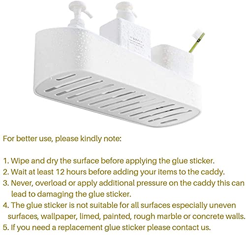 SUNFICON Adhesive Shower Caddy Wall Mounted Bathroom Organizer