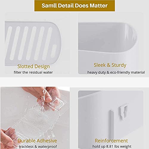 SUNFICON Adhesive Shower Caddy Wall Mounted Bathroom Organizer