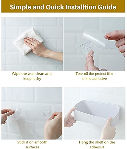 SUNFICON Adhesive Shower Caddy Wall Mounted Bathroom Organizer