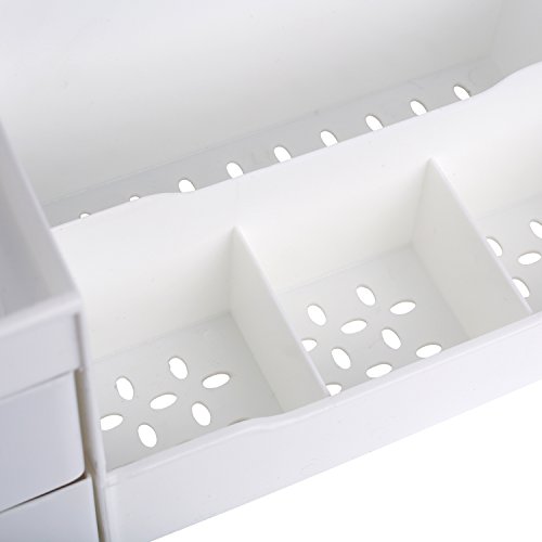 White Makeup Organizer for Vanity and Bathroom Counter