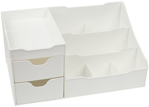 White Makeup Organizer for Vanity and Bathroom Counter