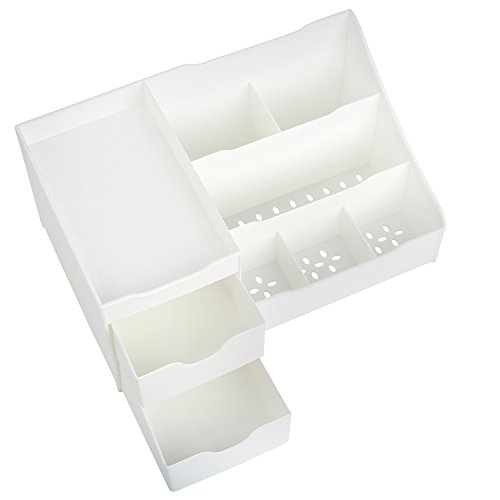 White Makeup Organizer for Vanity and Bathroom Counter