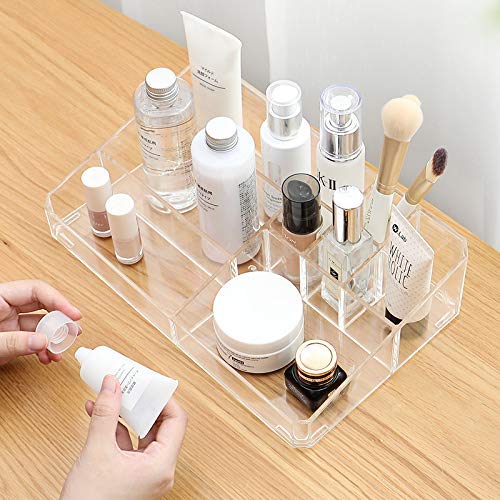 Sooyee Clear Makeup Vanity Organizer with 9 Spaces