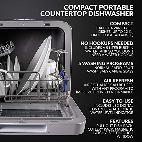 Farberware Portable Countertop Dishwasher with 5 Programs