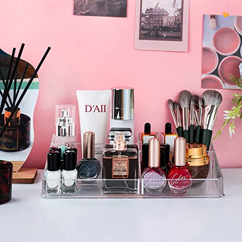 Sooyee Clear Makeup Vanity Organizer with 9 Spaces